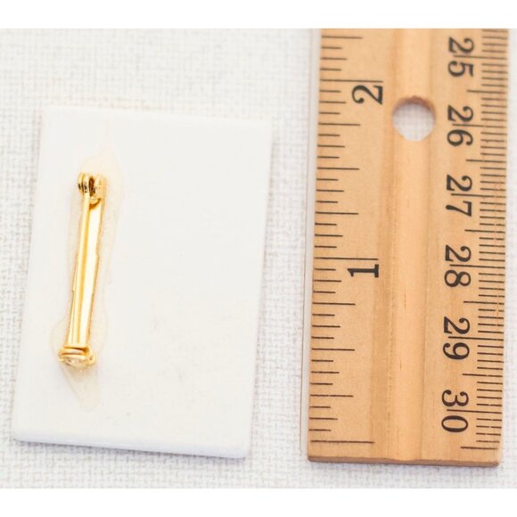 Vintage Rose Ceramic Brooch - A13 - Picture 2 of 2